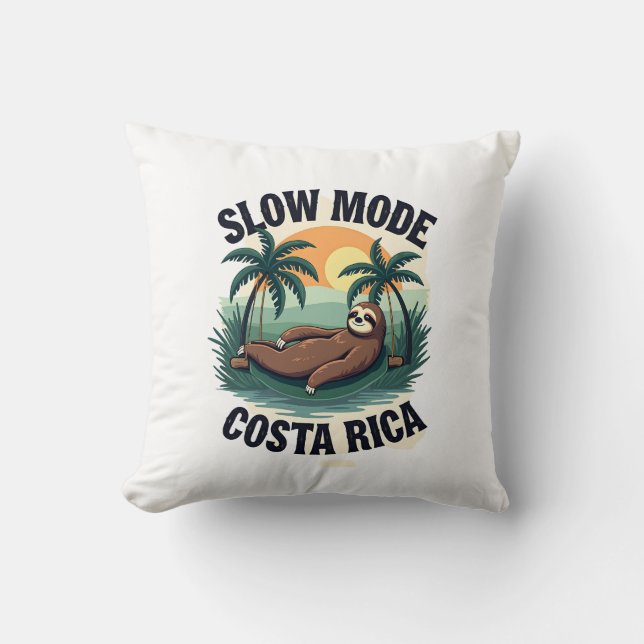 Coussin Costa Rica Sloth Vintage Vacation Shirt (Recto)