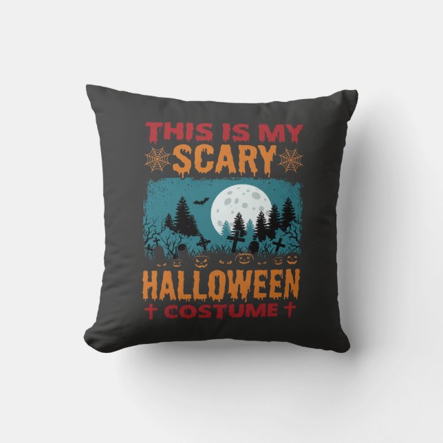 Coussin Costume de Halloween Effrayant Drôle Graphique Lun (Recto)