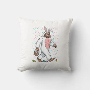 Coussin Costume de lapin de Pâques Bigfoot drôle Sasquatch