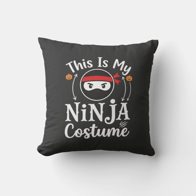 Coussin Costume de ninja drôle Design Halloween_1 (Recto)