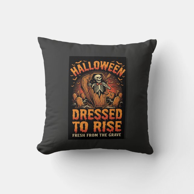 Coussin Costume de Réveil de Cimetière d'Halloween (Recto)