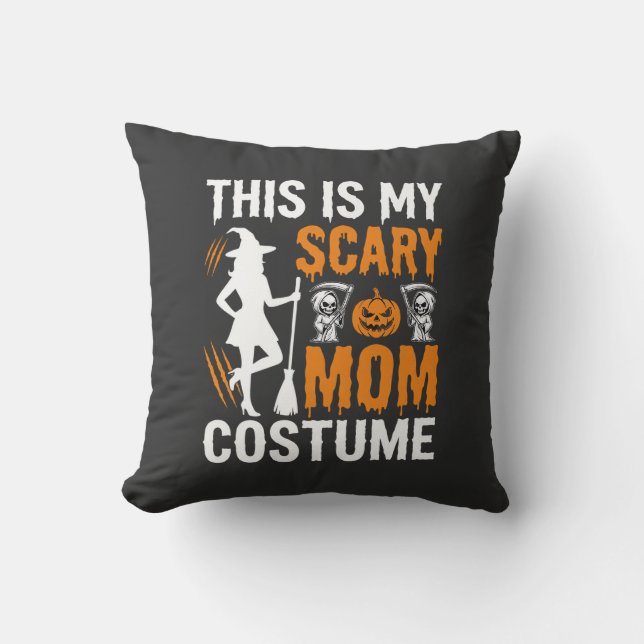 Coussin Costume de sorcière d'Halloween maman effrayant dr (Recto)