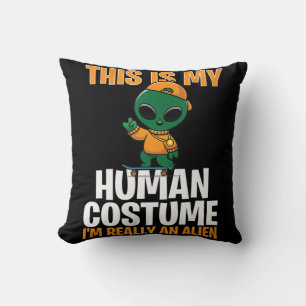 Coussin Costume d'Halloween C'est mon costume humain Je su