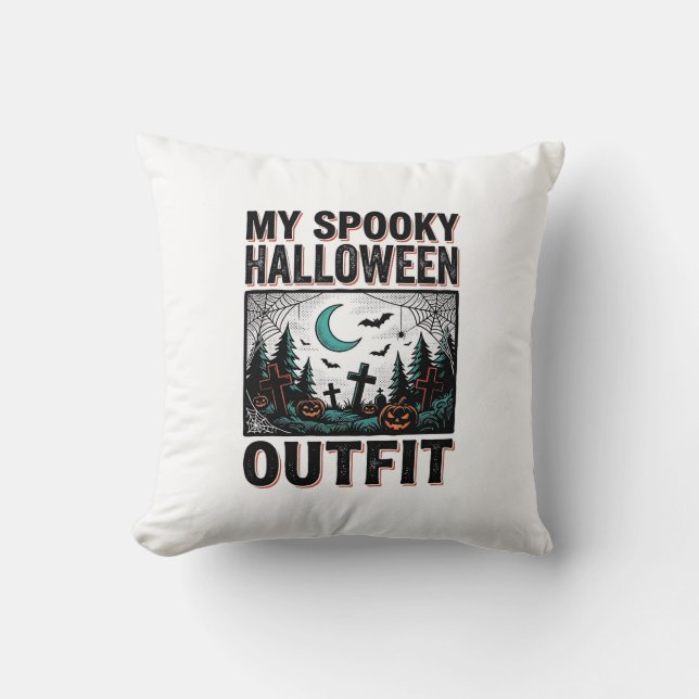Coussin Costume Halloween effrayant Vintage Graveyard Tee_ (Recto)