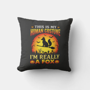 Coussin Costume humain de renard drôle d'Halloween