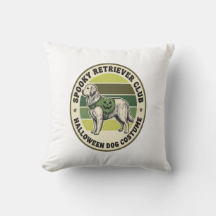 Coussin Costume vintage Halloween Golden Retriever Badge_1
