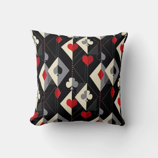 Coussin Costumes de jeu de cartes en poker. (Recto)