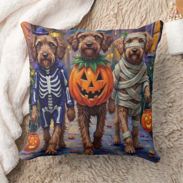 Coussin Costumes d'Halloween griffon à pointes à poils dur (Couverture)