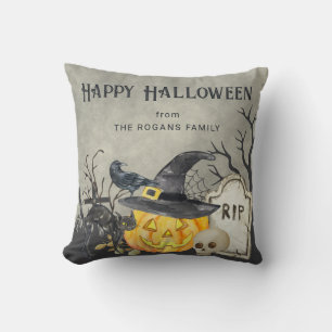 Coussin Costumes effrayants et cocktails Halloween