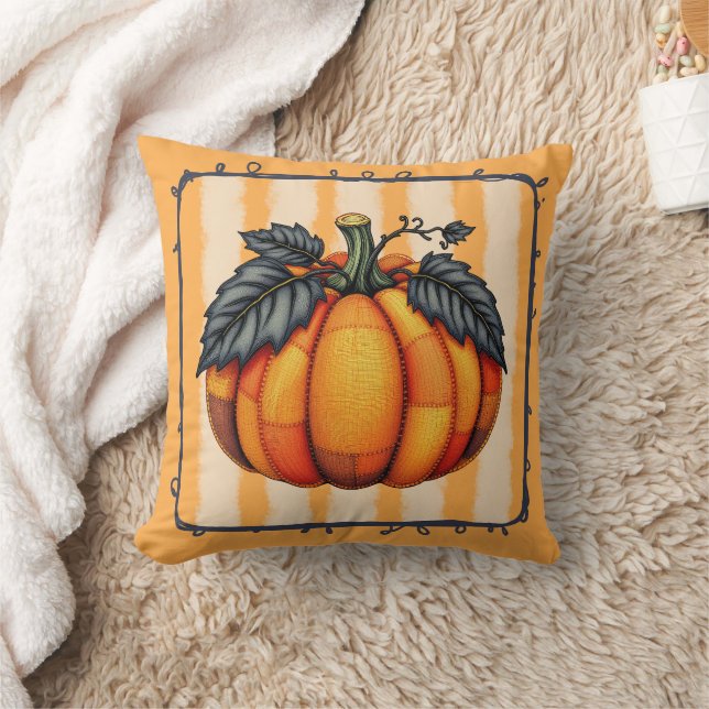 Coussin Cosy Citrouille en Patchwork - Autumn Farmhouse Qu (Couverture)