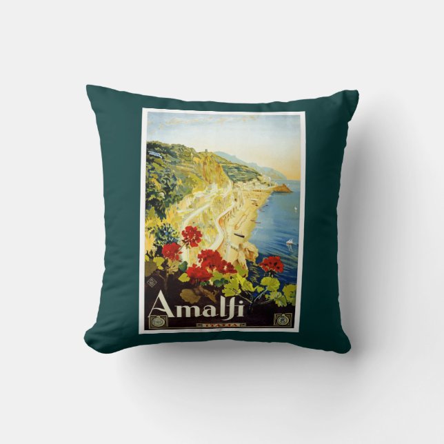 Coussin Côte d'Amalfi, Italie Poster vintage (Recto)