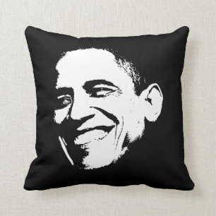Coussin Côté de pochoir de sourire d'Obama