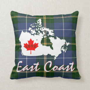 Coussin Côte Est d'amour de personnaliser de tartan de la