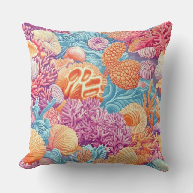 Coussin Côtière rustique - Coquillages, Starfish, Reef (20 (Recto)