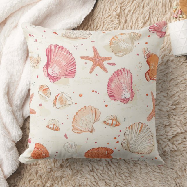 Coussin Côtière rustique - Coquillages, Starfish, Reef (28 (Couverture)