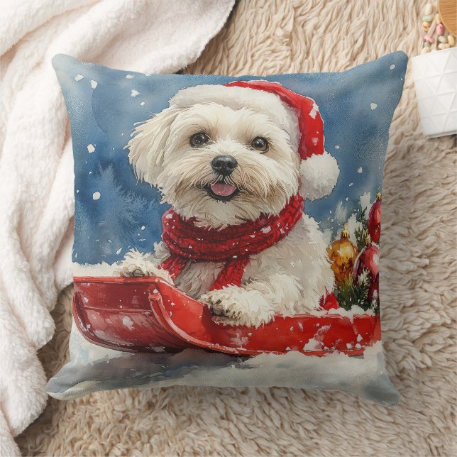 Coussin Coton De Tulear dans la boue Laisser passer la nei (Couverture)