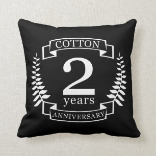 Coussin Coton mariage anniversaire 2 ans mariés