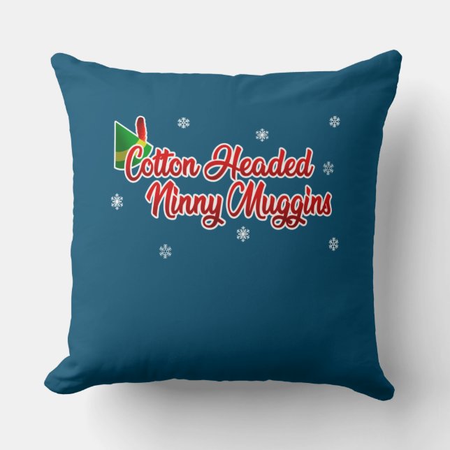 Coussin Coton Tête Ninny Muggins Drôle Elf Noël (Recto)