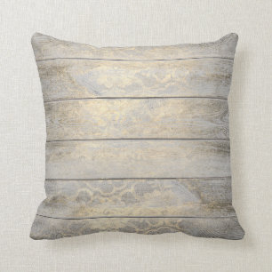 Coussin Cottage en bois métallique fascinant floral gris