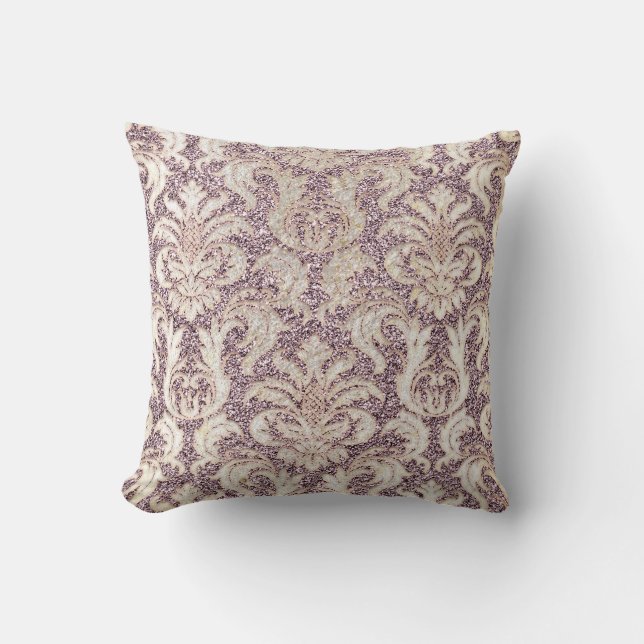Coussin Cottage Lavande Amethyst Damask Grey Pearl Parties (Recto)