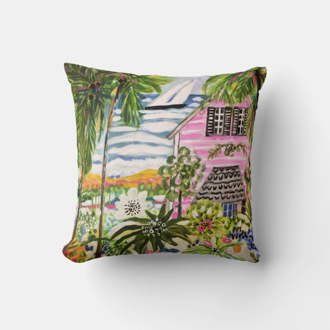 Coussin Cottage rose près de la baie I (Recto)