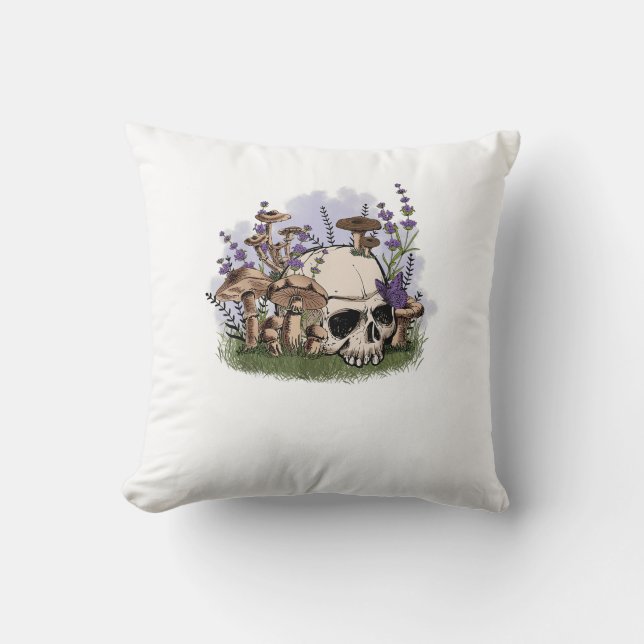 Coussin Cottagecore Aesthetic Mushroom Man Goblincore Fant (Recto)