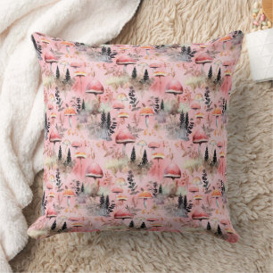 Coussin Cottagecore Aquarelle Champignon & Forêt (2)