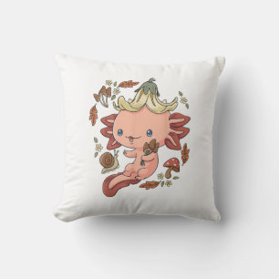 Coussin Cottagecore Axolotl Esthétique Champignons Gobli M