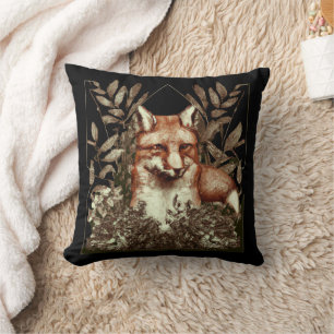 Coussin Cottagecore Fox Vintage