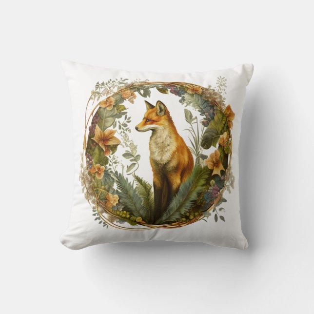 Coussin Cottagecore Fox Vintage (Recto)