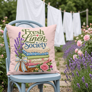 Coussin Cottagecore Lessive Lavande Floral Linge de Maison