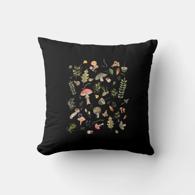 Coussin Cottagecore Mushroom Aesthetic Academia Goblincore (Recto)