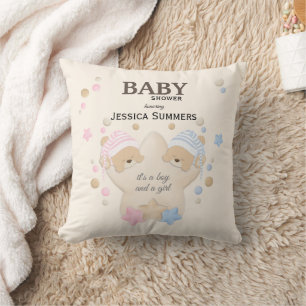 Coussin Couchage mignon Ours Teddy Twins Baby shower Jeu P
