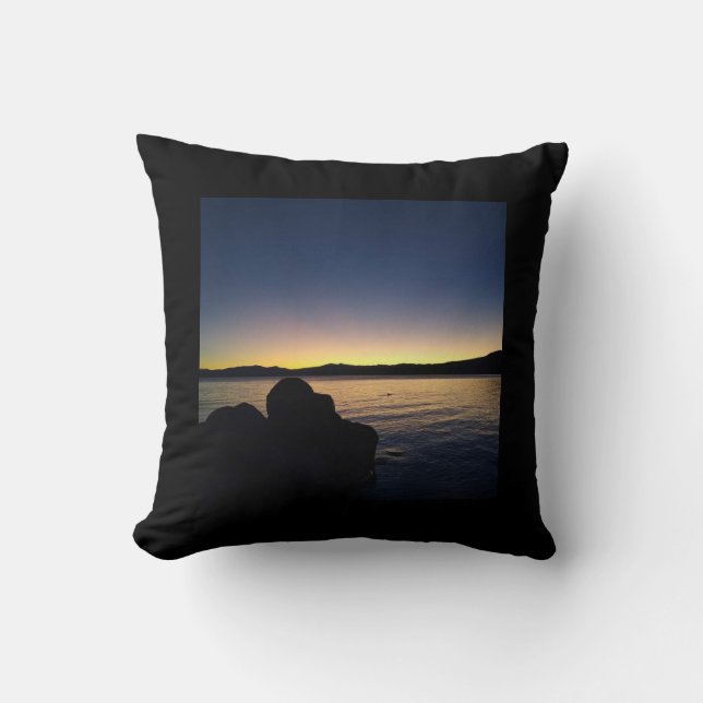 Coussin Couché de soleil sur le lac Tahoe (Recto)
