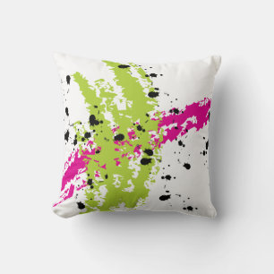 Coussin Couche d'Encre Paint Rose Vert Paint Jaillir