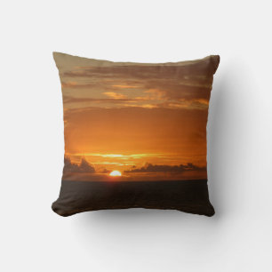 Coussin Coucher de soleil à la mer I Paysage marin coloré 