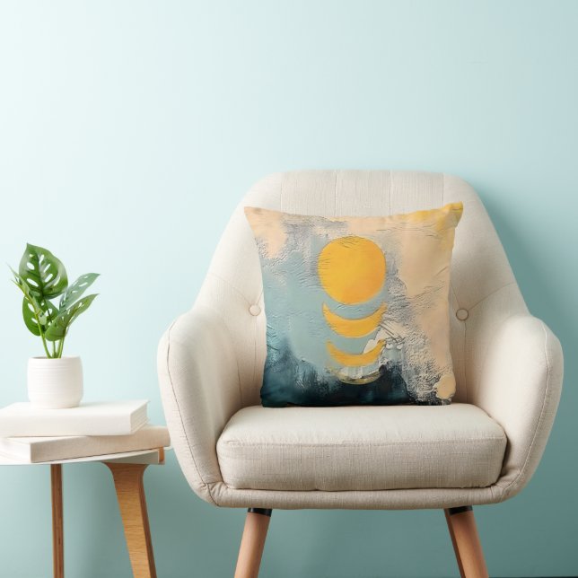 Coussin Coucher de soleil abstrait – Calme doré sur les ho (Chaise)