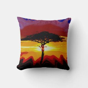 Coussin Coucher de soleil africain Safari