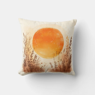 Coussin Coucher de soleil Blé Herbe Bohème Lever du soleil