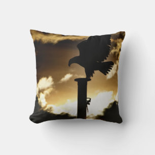 Coussin "Coucher de soleil d'aigle" Bald Eagle Faune