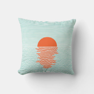 Coussin Coucher de soleil dans l'océan - arrière - plan ra