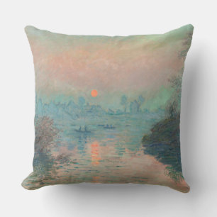 Coussin Coucher de soleil de Monet sur la Seine Impression