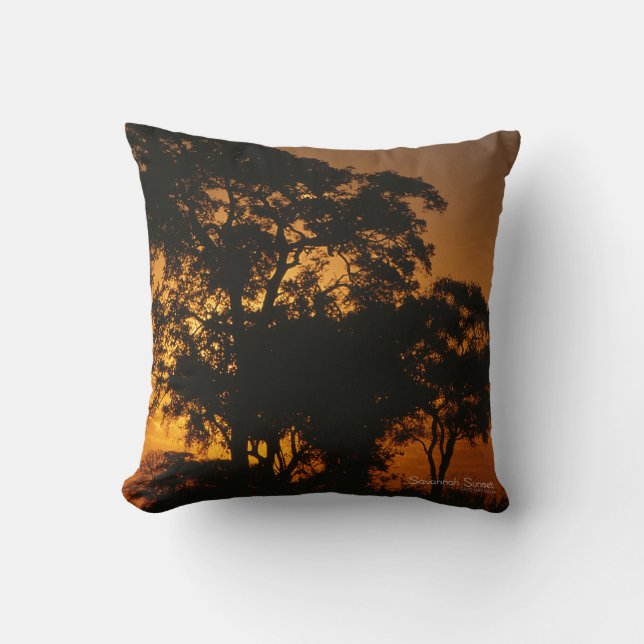 Coussin Coucher de soleil de Savannah (Recto)