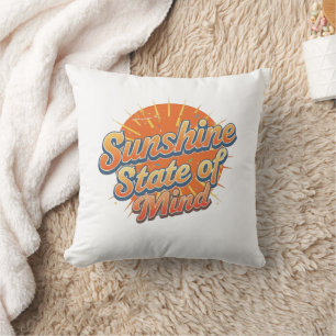 Coussin Coucher de soleil d'été dans le style funky des an