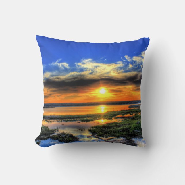 Coussin Coucher de soleil du lac Supérieur (Recto)