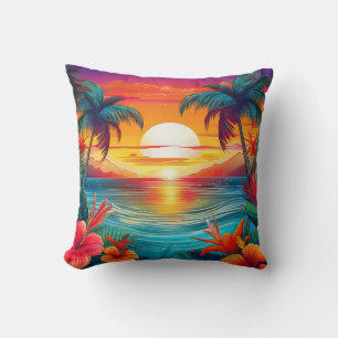 Coussin Coucher de soleil du paradis tropical
