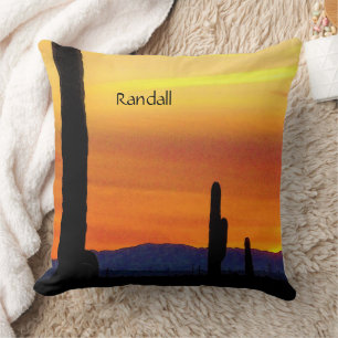 Coussin Coucher de soleil en Arizona / Orange brillante /
