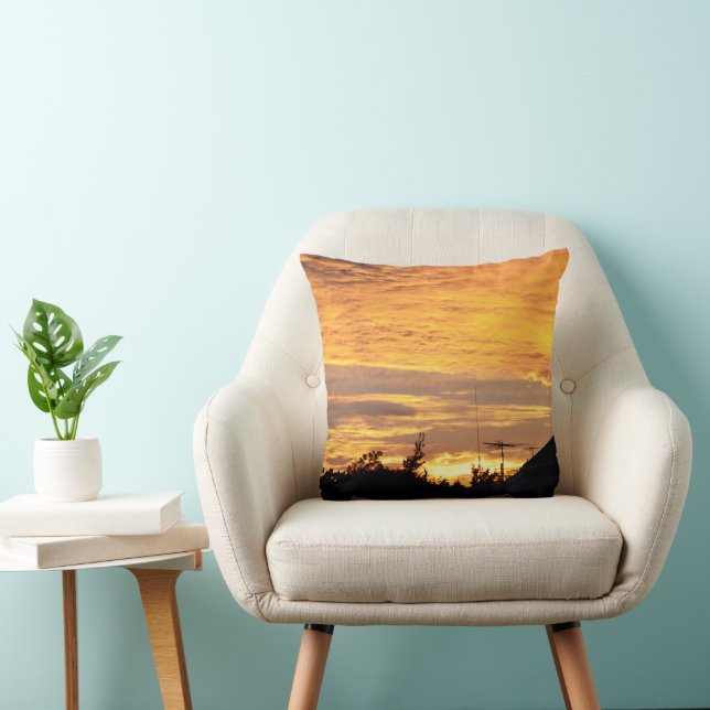 Coussin Coucher de soleil Extraordinaire jaune doré, (Chaise)