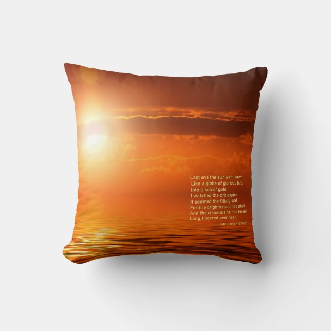 Coussin Coucher de soleil Orange Golden Sky Mer d'inspirat (Recto)