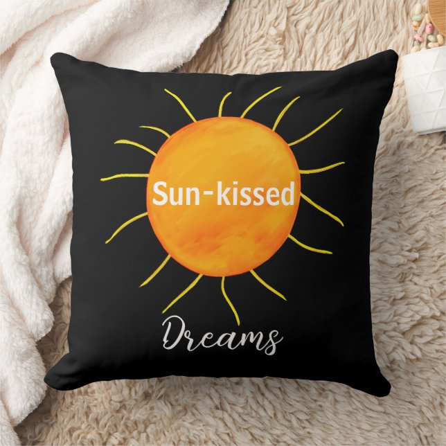 Coussin Coucher de soleil orange rouge rêves embrassés par (Couverture)